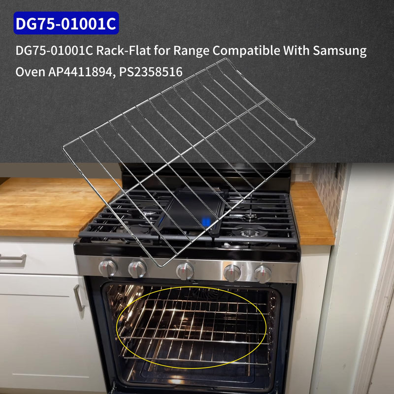 [Australia - AusPower] - Vsttar DG75-01001C Rack-Flat Compatible With Samsung Range Stove Oven AP4411894, PS2358516,16 7/16" D x 24 3/4" W 1 