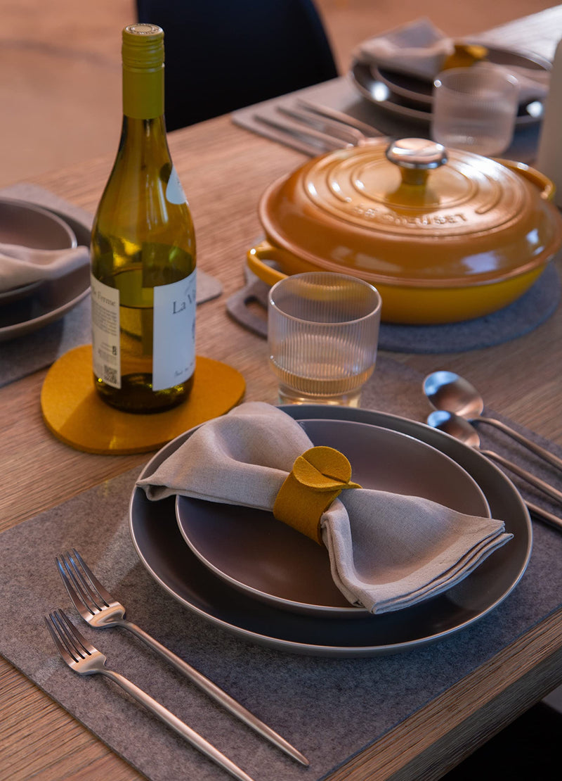 [Australia - AusPower] - Graf Lantz Trivet - Heat Protective 100% Merino Wool Felt - Great for Skillets & Sizzling Dishes (8 inch, Charcoal) 8 inch 