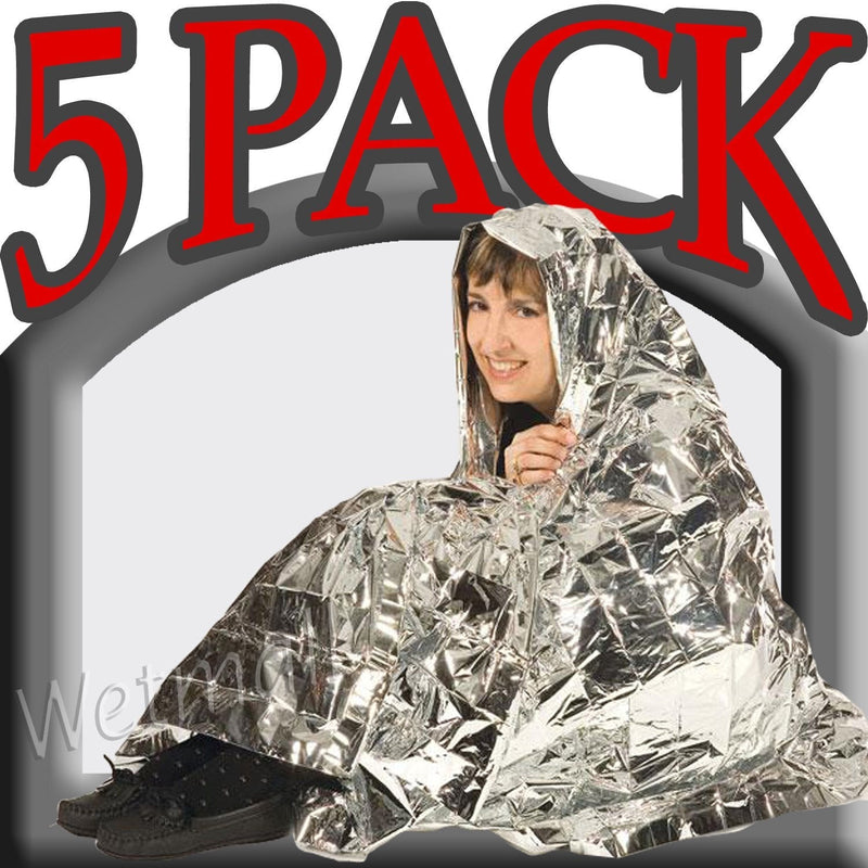 [Australia - AusPower] - Mylar Science Purchase Emergency Thermal Blankets (5 Pack) 5 Pack Silver 