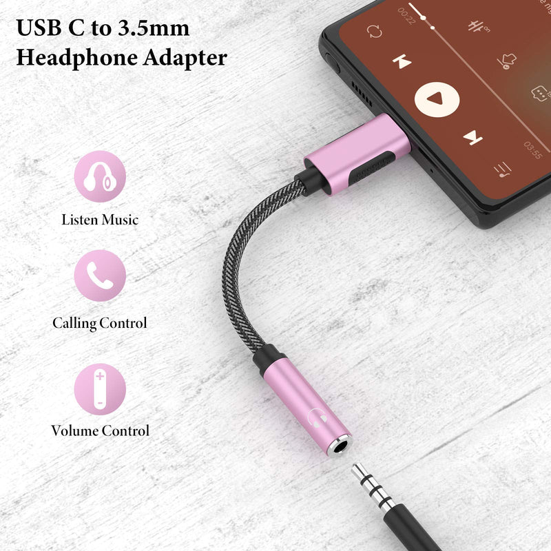 [Australia - AusPower] - USB C to 3.5mm Adaper Rose Gold and Deepgrey 
