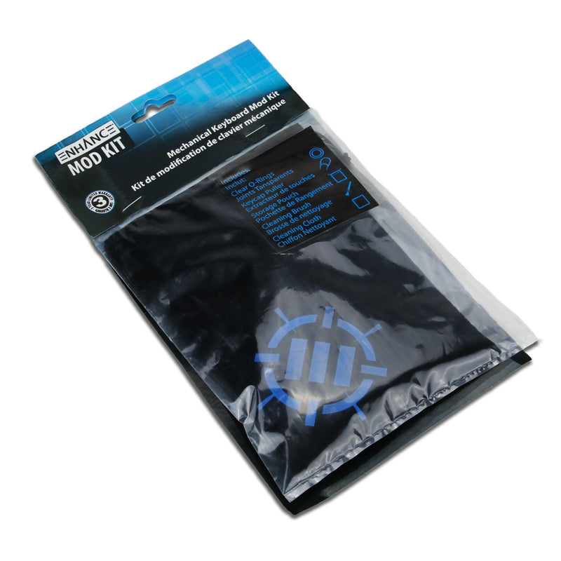 [Australia - AusPower] - ENHANCE Mechanical Keyboard O Ring Ultra-Quiet Switch Dampeners Damper Firm 50A Clear (140pcs), Key Cap Remover, Cleaning Brush, Cloth and Accessory Bag - Mod Kit for Cherry MX, TTC, Kaihua 50A (Firm) 