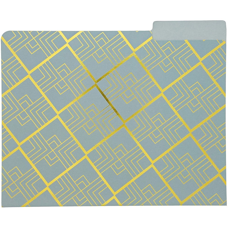 [Australia - AusPower] - Decorative File Folders with Gold Foil Geometrical Accents, 1/3 Cut Tab (11.5 x 9.5 In, 12 Pack) 