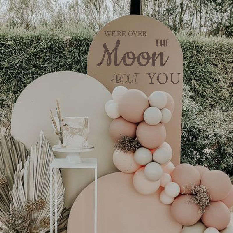 [Australia - AusPower] - MUWEOL We're Over The Moon About You Wall Decal - We're Over The Moon Baby Shower Decorations,Baby Nursery Wall Decor Stickers,Pregnancy Celebration Party Supplies 