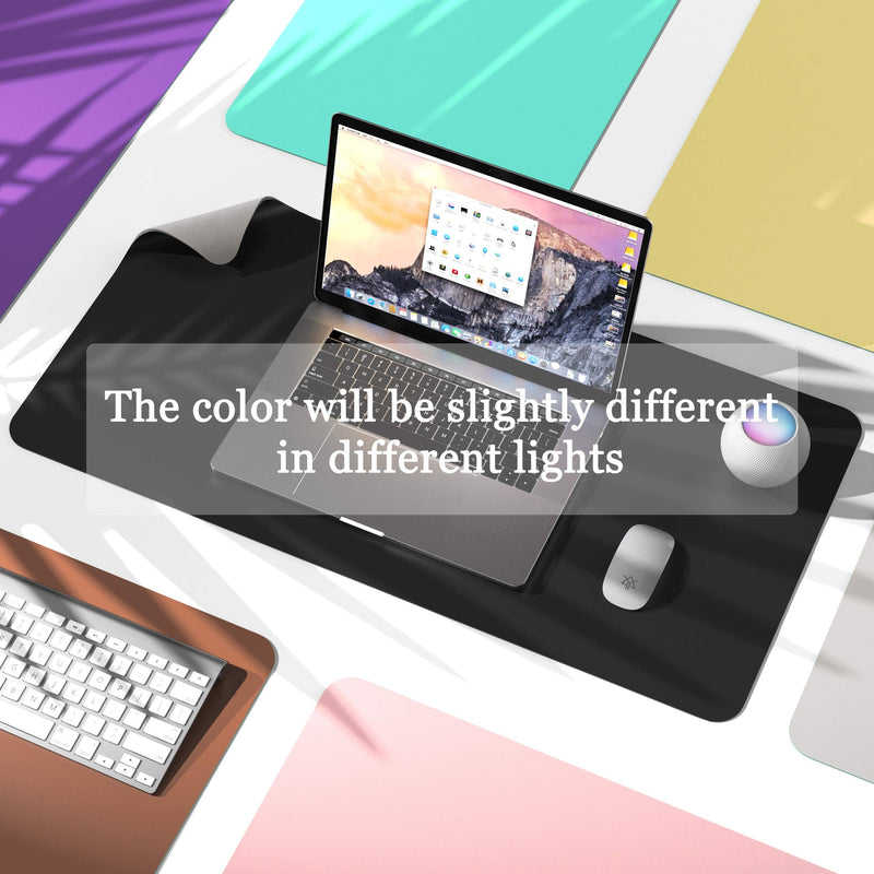 [Australia - AusPower] - Non-Slip Desk Pad,Mouse Pad,Waterproof PVC Leather Desk Table Protector,Ultra Thin Large Desk Blotter, Easy Clean Laptop Desk Writing Mat for Office Work/Home/Decor(Black, 23.6" x 13.7") Black 23.6" x 13.7" 