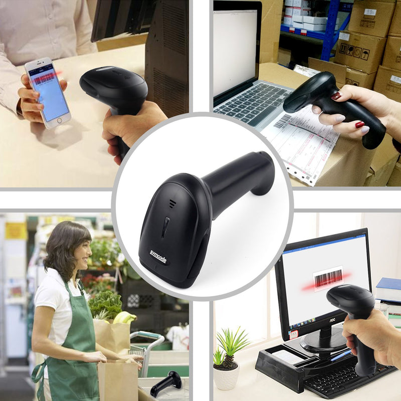[Australia - AusPower] - Symcode Bluetooth Barcode Scanner Handheld USB CCD Cordless Barcode Reader Scanner Compatible with 2.4G Wireless & Bluetooth Function & Wired Connection with Windows, Mac,Android, iOS 