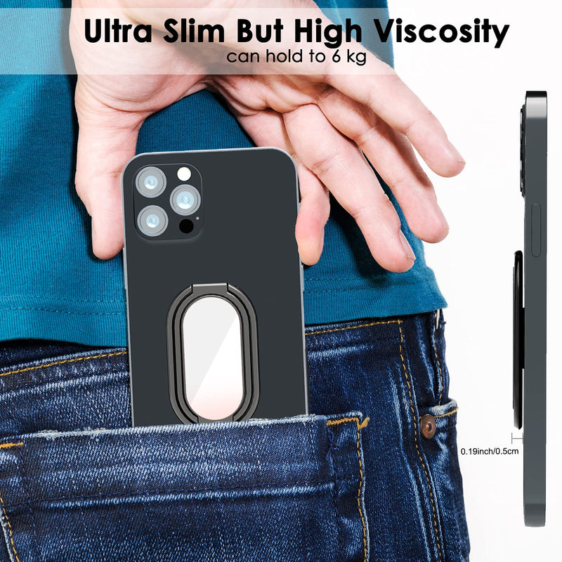 [Australia - AusPower] - Phone Ring Holder Finger Kickstand, 360° Rotation Cell Phone Ring Holder Stand Metal Phone Back Grip for Magnetic Car Mount Foldable Cell Phone Stand Compatible with Most Smartphones Gun Black 