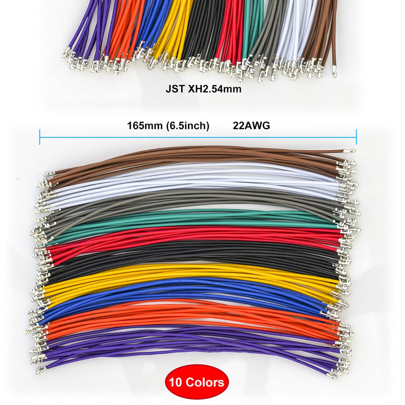 [Australia - AusPower] - Keszoox XH 2.54mm JST Connector Socket Kit with Pre-Crimped Cables Wire 2/3/4/5/6/7/8/9/10 Pin Housing JST Adapter Cable Connector Socket 22AWG Wire 10 Colors XH2.54 