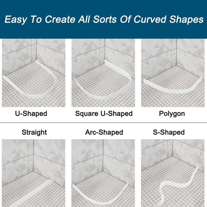 [Australia - AusPower] - uxcell 39 Inch Collapsible Shower Barrier Stopper Water Splash Guard Blocker 39"Lx0.8"Wx0.5"H for Bathroom Kitchen Wet and Dry Separation, Clear 