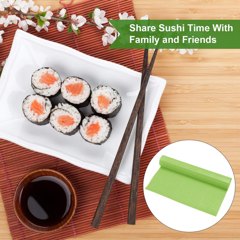 [Australia - AusPower] - 3 Pieces Kitchen Sushi Rolling Mat Non Stick Sushi Making Kit Japanese Plastic Sushi Rolling Maker Homemade for Home Kitchen DIY Sushi Plate Mat 