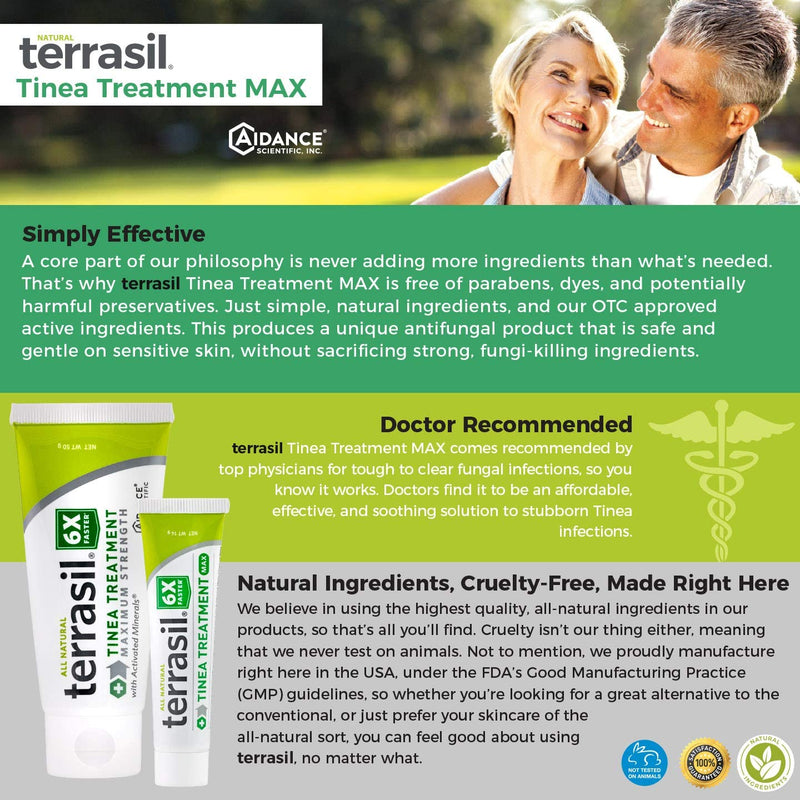 [Australia - AusPower] - terrasil Tinea Treatment MAX - 6X Faster Relief, Patented Natural Therapeutic Anti-fungal Ointment for Tinea Relieves itching, Discoloration, Irritation, discomfort - 14gm 