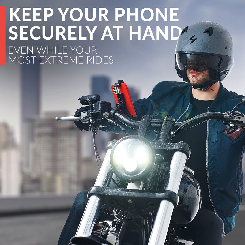 [Australia - AusPower] - New 2021 Bicycle & Motorcycle Phone Mount - The Most Secure One-Handed Bike Phone Holder for iPhone, Samsung or Any Smartphone. Stress-Resistant and Highly Adjustable. +100 to Safeness & Comfort 