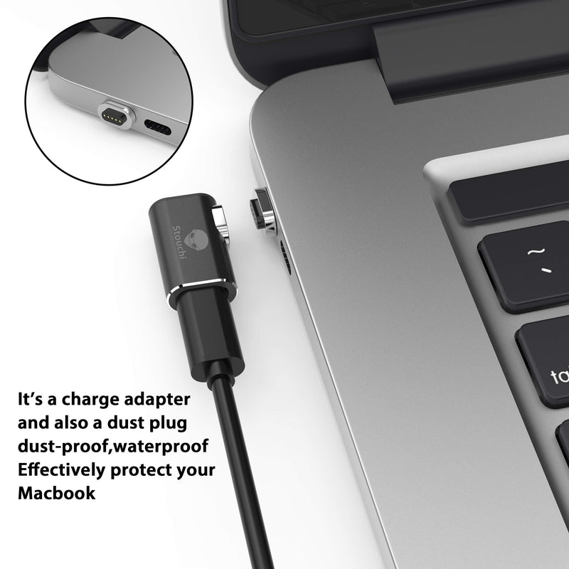 [Australia - AusPower] - USB C Magnetic Adapter, Stouchi USB Type C Magnetic Adapter MagSate Magnetic USB C to USB C Connection Support 4.3 A 87W Fast Charging Compatible MacBook Pro, Samsung Galaxy S8 Or Other Device Black 