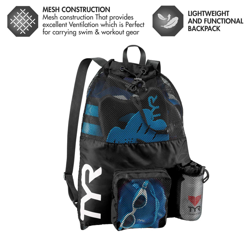 [Australia - AusPower] - TYR Big Mesh Mummy Backpack One Size Black 