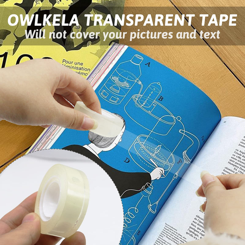 [Australia - AusPower] - 12 Rolls Transparent Tape Refills, Clear Tape, All-Purpose Transparent Glossy Tape for Office, Home, School 