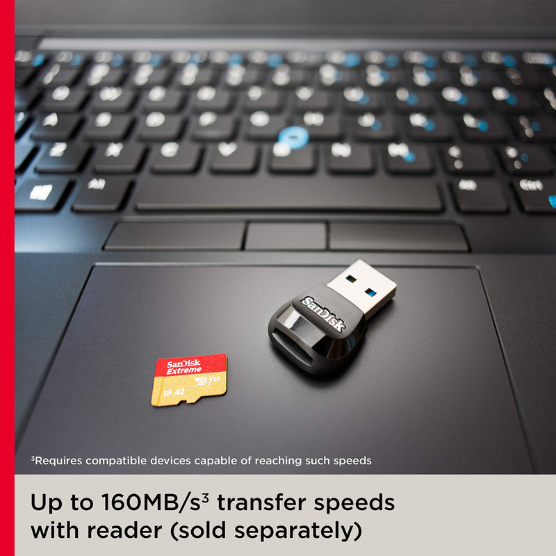 [Australia - AusPower] - SanDisk 256GB Extreme MicroSDXC UHS-I Memory Card - C10, U3, V30, 4K, A2, Micro SD - SDSQXA1-256G-GN6MN 