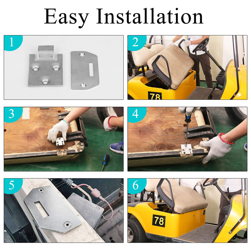 [Australia - AusPower] - 10L0L Golf Cart Seat Bottom Hinge Plate Fits for 1995-up EZGO TXT & Medalist, 2001-up EZGO MPT Shuttle Workhorse Series, 2 Pack OEM# 71610G01 71609G01 