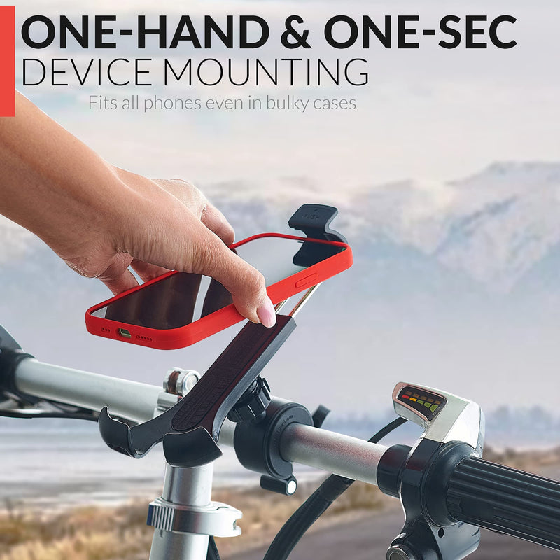 [Australia - AusPower] - New 2021 Bicycle & Motorcycle Phone Mount - The Most Secure One-Handed Bike Phone Holder for iPhone, Samsung or Any Smartphone. Stress-Resistant and Highly Adjustable. +100 to Safeness & Comfort 