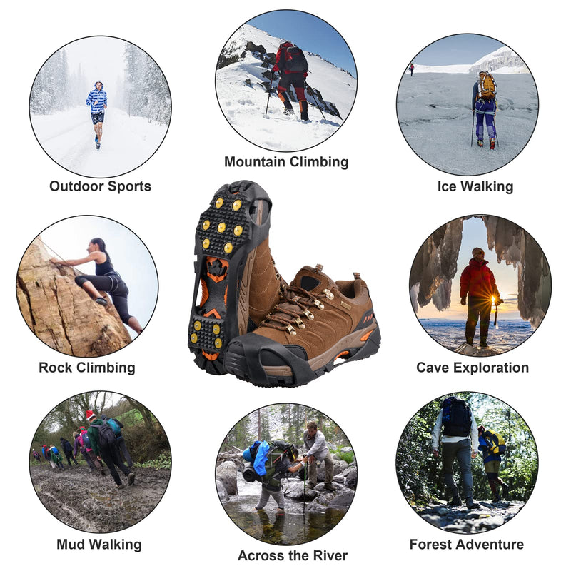 [Australia - AusPower] - Crampons Ice Cleats Snow Traction Cleats for Walking on Snow and Ice Winter Ice Snow Grips 11 Studs Anti-Slip Traction Cleats for Shoes and Boots Medium 