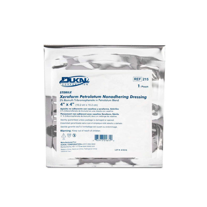 [Australia - AusPower] - Dukal 215 Alba Xeroform Petrolatum Gauze, Sterile, 4 x 4 Inch (Pack of 25) 