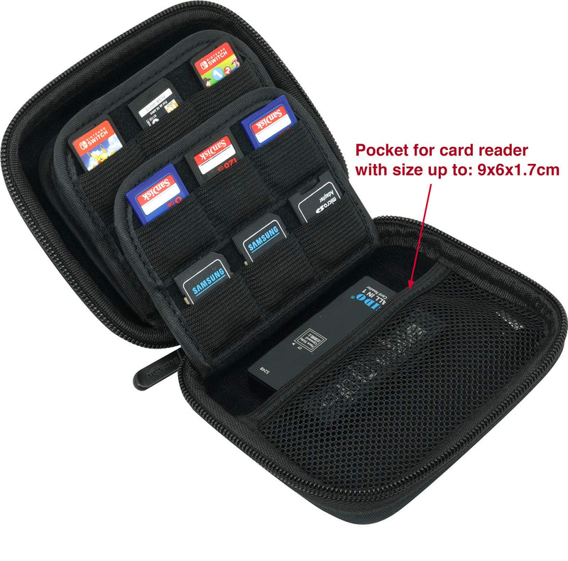 [Australia - AusPower] - Large Capacity 33 Slots Storage Case Holder for SD Memory Cards, Switch Game Cartridges, PS Vita Game Plus 12 Micro SD Card Holders, Pouch for Card Reader 