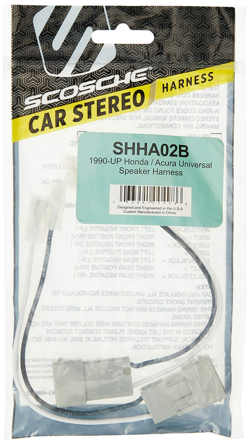 [Australia - AusPower] - SCOSCHE SHHA02B Car Speaker Wiring Harness Connector Kit Compatible with 1990-Up Honda and Acura Vehicles Standard Packaging 