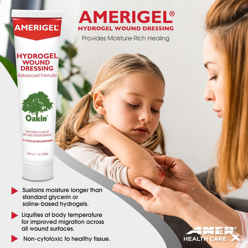 [Australia - AusPower] - AMERIGEL Total First Aid Bundle (1 oz. Hydrogel Wound Dressing, 7.1 oz. Saline Wound Wash, Bordered Gauze Dressing) 