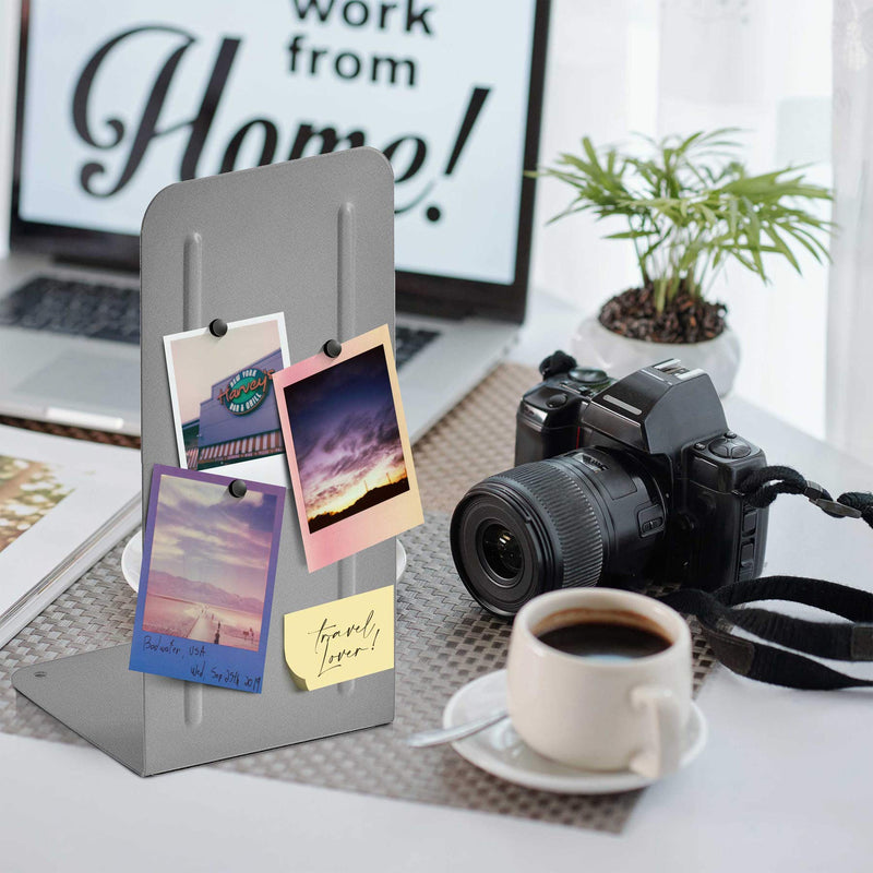 [Australia - AusPower] - Acrimet Jumbo Premium Metal Bookends 9" (Heavy Duty) (Silver Color) (1 Pair) 