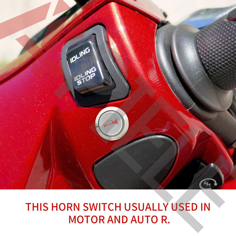 [Australia - AusPower] - APIELE 19mm 12V Momentary Speaker Horn Push Button Toggle Switch 3/4" Mounting Hole 1NO 1NC SPDT with Pre-Wiring Socket for Car Auto Motor (Blue) Blue/Silver Shell 