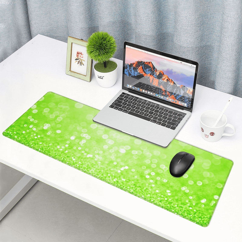 [Australia - AusPower] - Lime Green Glitter Gaming Mouse Pad Large XL Long Extended Pads Desk Mat Big Mousepad for Home Office Decor Accessories Lime Green Glitter 
