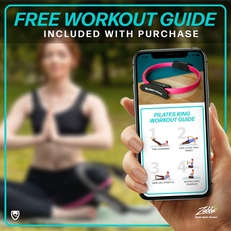 [Australia - AusPower] - URBNFit Pilates Ring - 12" Magic Circle w/Dual Grip, Foam Pads for Inner Thigh Workout, Toning, Fitness & Pelvic Floor Exercise - Yoga Rings w/Bonus Exercise Guide Teal 12 Inch 