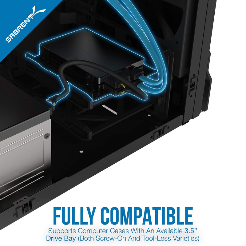 [Australia - AusPower] - Sabrent 3.5-Inch to x2 SSD / 2.5-Inch Internal Hard Drive Mounting Kit [SATA and Power Cables Included]+ USB 3.0 to SSD/SATA/IDE 2.5/3.5/5.25-INCH Hard Drive Converter with UL Power Supply & LED Acti 