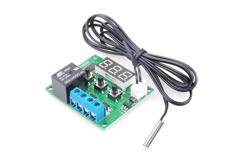 [Australia - AusPower] - NOYITO Digital Temperature Controller Module -58℉ to +257 ℉ Temperature Control Switch NTC Waterproof Sensor Probe - Blue LED Display Suitable for kinds of temperature control system (24V) 24 Volt 