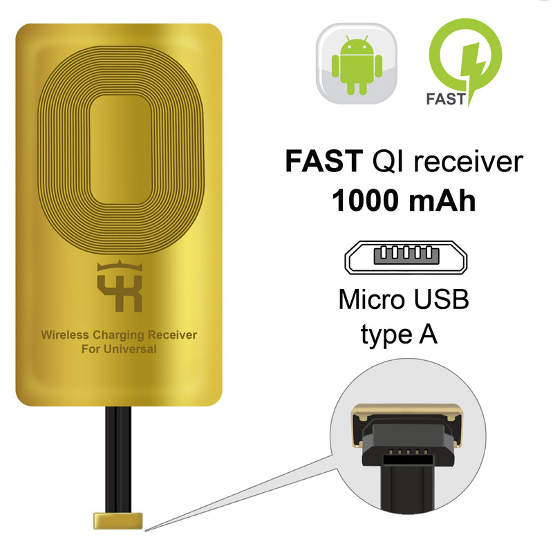 [Australia - AusPower] - Type A Qi Wireless Charger Receiver for Samsung Galaxy A02 A01 A10 A10s J7 J8 J6 J3 A7 A8 - LG V10 K10 K20 K40 Type A/Micro USB 