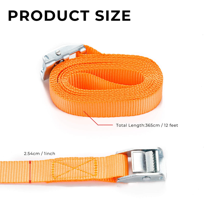 [Australia - AusPower] - Cartman 1" x 12' Lashing Straps up to 600lbs, 2pk Orange 