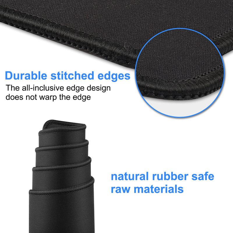 [Australia - AusPower] - Gaming Mouse Pad,Hosimoln Large Mouse Pad Size 27.5x11.8 Thickness 0.12 inches,Premium-Textured Non-Slip & Waterproof Computer Mousepad with Stitched Edges for Gaming, Office & Home-70x30 Black 70x30 Black 