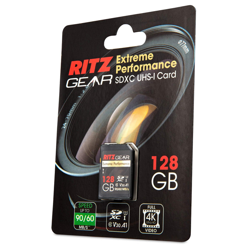[Australia - AusPower] - Extreme Performance High Speed UHS-I SDXC 128GB SD Card 90/60 MB/S U3 A1 Class-10 V30 Memory Card for SD Devices That can Capture Full HD, 3D, and 4K Video as Well as raw Photography 1 UNIT 