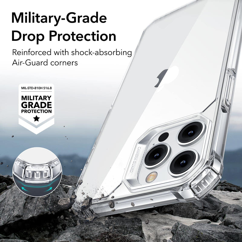 [Australia - AusPower] - ESR Air Armor Case, Compatible with iPhone 14 Pro Case, Military-Grade Drop Protection, Shock-Absorbing Air-Guard Corners, Yellowing Resistant, Hard Acrylic Back, Scratch Resistant, Clear 