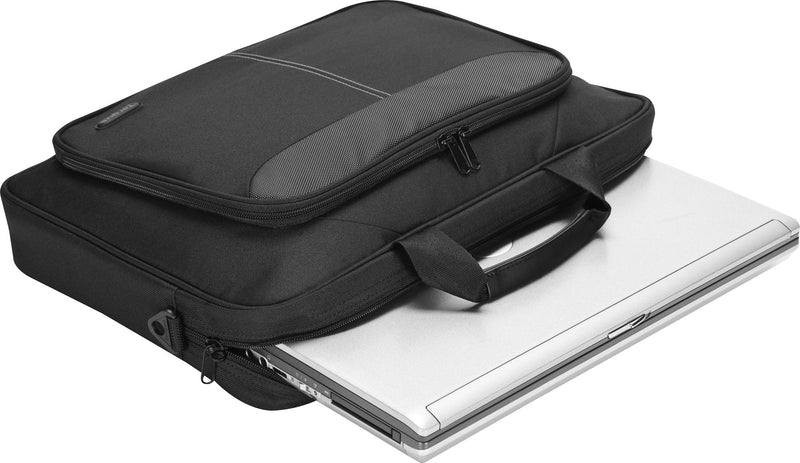 [Australia - AusPower] - Targus Intellect Slim Slipcase Bag with Durable Water-Resistant Nylon, Two Large Exterior Pockets, Removable Shoulder Strap, Protective Sleeve for 12.1-Inch Laptop and Tablet, Black (TBT248US) 12.1 inch 