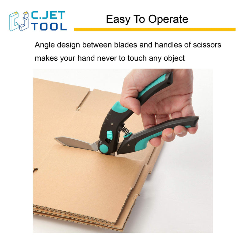 [Australia - AusPower] - C.JET TOOL 10" Heavy Duty Scissors, Industrial Scissors, Multipurpose, Scissors for Carpet, Cardboard and Recycle, Professional Soft Grip Stainless Steel (Turquoise) 10" Turquoise 