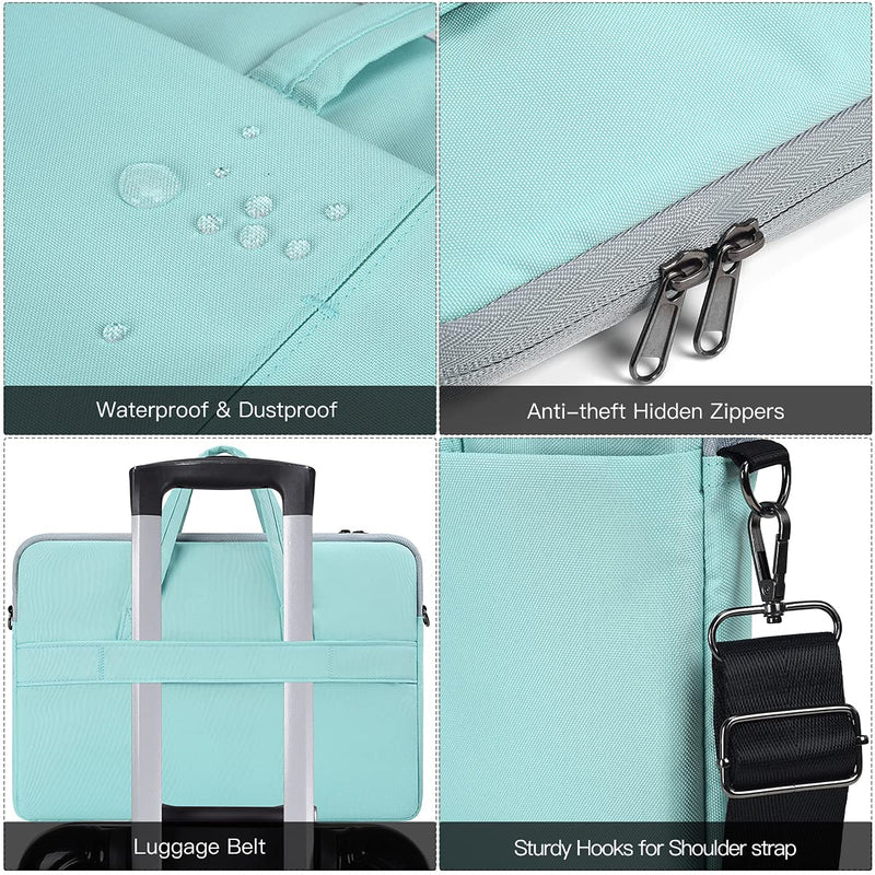 [Australia - AusPower] - 17.3 Inch Laptop Shoulder Bag, Girls Women Laptop Briefcase Handbag for HP Envy 17 17t/Pavilion 17, Dell Inspiron 17/G3 G7 17.3, Lenovo ideapad L340, Acer Aspire 17.3, ASUS ROG MSI GS75 17.3 Case,Mint 17.3 Inch Mint Green 
