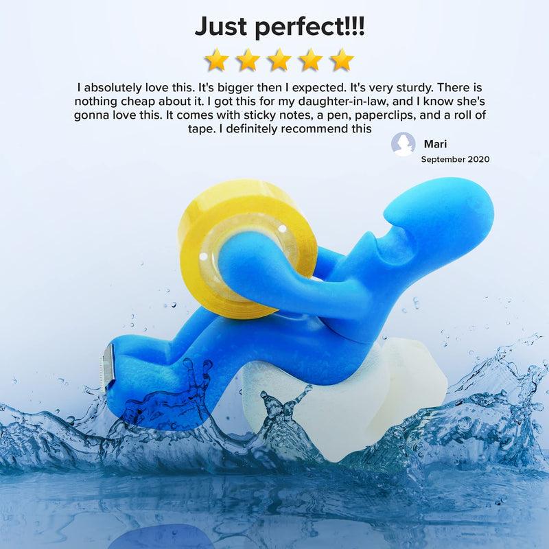 [Australia - AusPower] - The Butt – Funny Gift for Men or Women who Have Everything – Novelty Tape Dispenser with Pen Holder – Great as an Unusual Going Away Gift for Coworker – Office Gag Gift Blue 