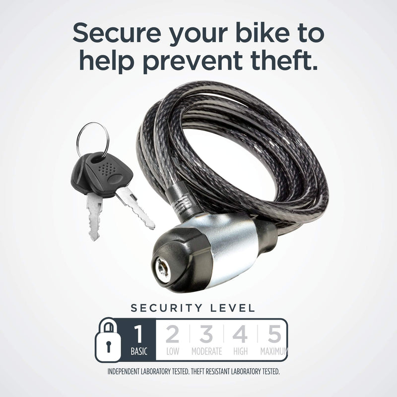 [Australia - AusPower] - Schwinn Anti Theft Bike Lock, Security Level 1, Key Lock, 6 Foot Security Level 1/Key Lock 6 Foot/8mm Cable 
