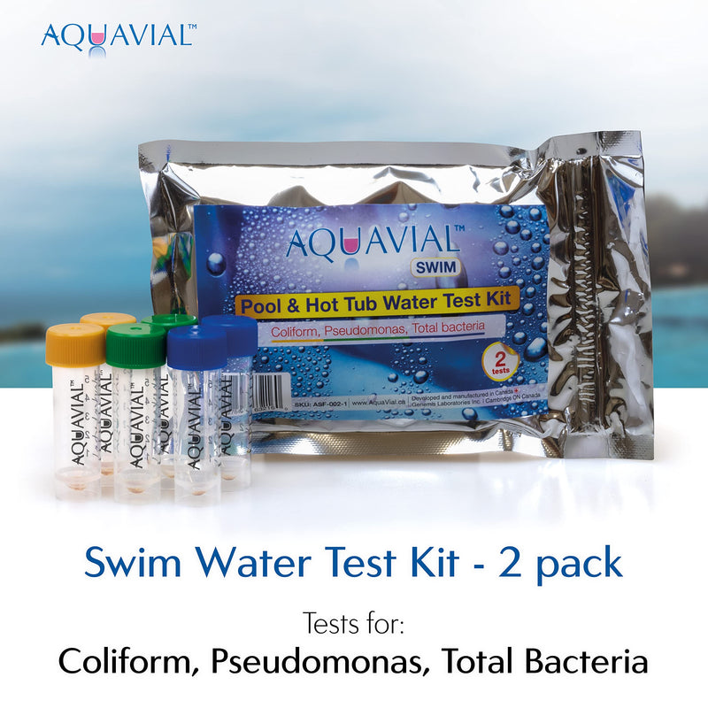 [Australia - AusPower] - AquaVial Swim Water Test Kit Detects and Identifies Pseudomonas and Coliforms | 2 Pack | Testing Kit for Swimming Pool Water Hot Tub Spa Pond | Water Tester Outdoor 