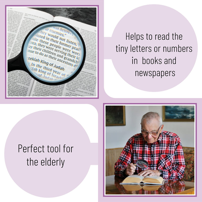 [Australia - AusPower] - Mr. Pen- Magnifying Glass, 2 Pack, 10X Magnifier, 75mm Glass Lens, Magnifying Glass for Kids and Adults, Handheld Magnifying Glass, Magnifier for Reading 