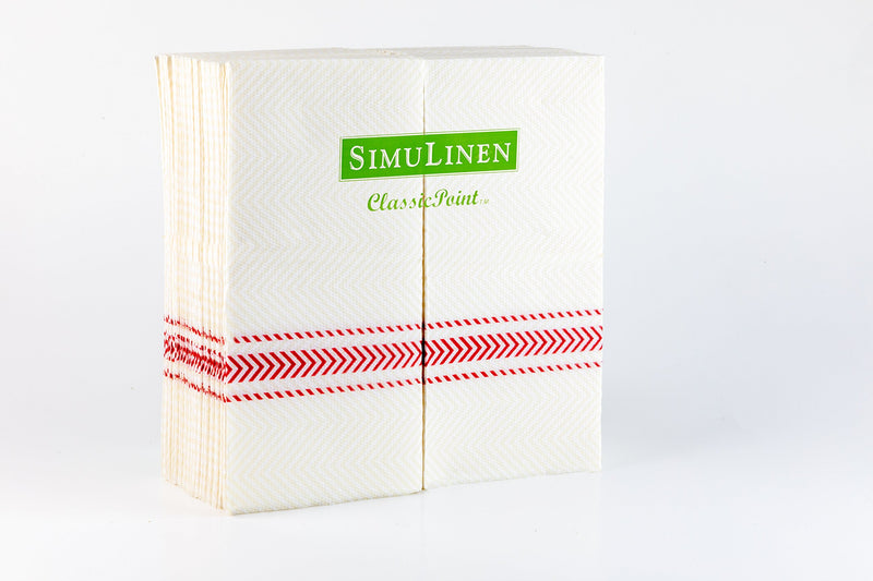 [Australia - AusPower] - ClassicPoint Dinner Napkins - Red Bistro Stripe - Decorative & Disposable - Soft, Absorbent & Durable (15.5"x15.5" - Pack of 50) 