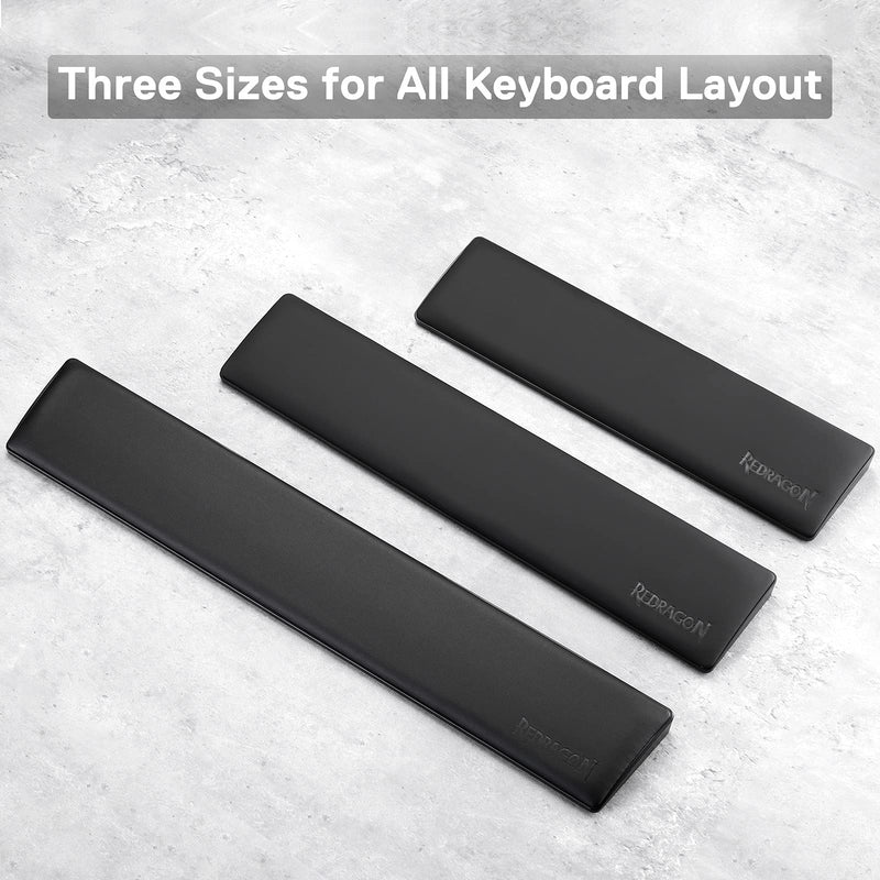 [Australia - AusPower] - Redragon P035 Meteor S Computer Keyboard Wrist Rest Pad, Ergonomic Soft Memory Foam Wrist Support w/ Anti-Slip Rubber Base, 60% 61 Keys Compact Size 11.38 x 2.87 in, 0.78 inch (20mm) Height, Black 60% Compact 