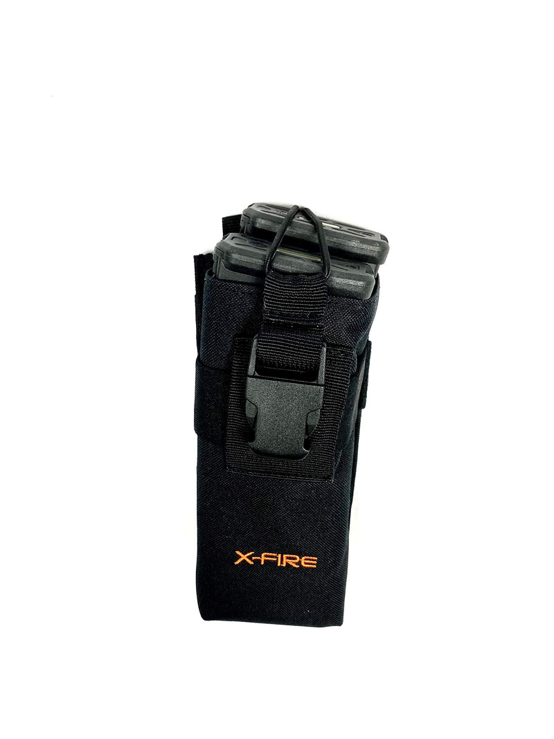 [Australia - AusPower] - X-FIRE® Tall Washable Nylon MOLLE Pouch / Portable Radio Duty Belt Holder for Tactical Walkie Talkie VHF/UHF Scanner or GPS for EMS EMT Fire LE Police Search Rescue. Can Hold Two 30-Round Mags. 