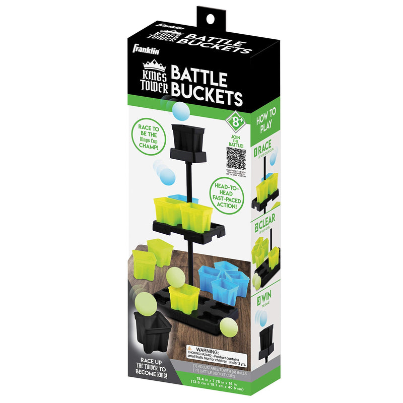 [Australia - AusPower] - Franklin Sports Battle Buckets Pong Games - Fast Paced Four Player Ping Pong Games - Fun for Kids and Families - It’s a Game of Skill, Strategy, Change and Its Addictive! Battle Buckets Tower 