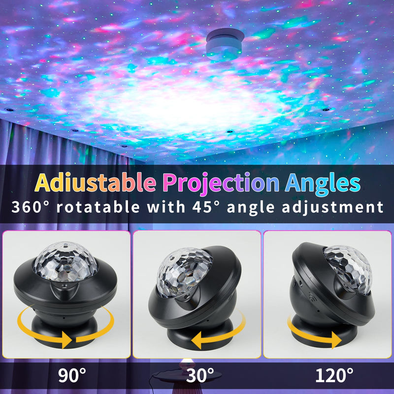 [Australia - AusPower] - LLUOTE Aurora UFO Projector, Changeable LED Nebula Light, Adult Night Light Projector for Bedroom, Performance, Children's Birthday Gift, Room Decoration, Christmas Gift. Black 