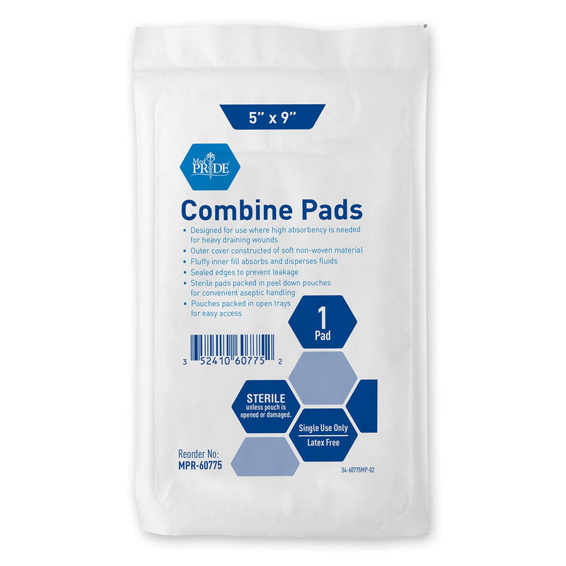 [Australia - AusPower] - Medpride Sterile Abdominal- ABD Combine Pads| 40-Pack, 5 x 9 Inches| Extra Absorbent & Thick, Individually Wrapped Wound Dressing, First Aid Pads| Surgical-Grade, Nonstick- for Heavy Leakage, Post Op 